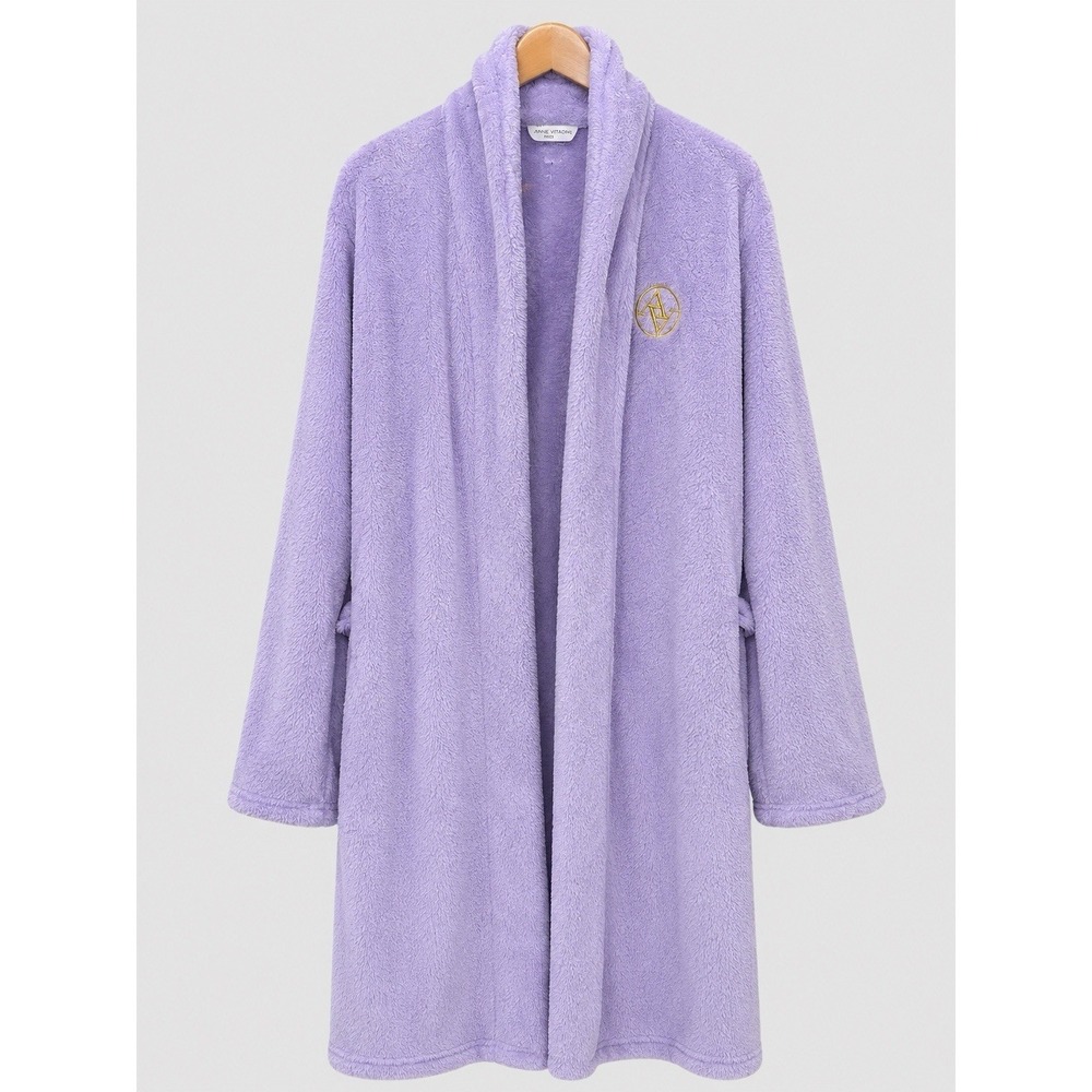 Adrienne Vittadini Women's One Size Robe Kimono Soft purple with belt